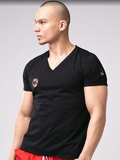 Мужская футболка в милитари стиле с камуфляжной символикой Opium DTФр140 Black